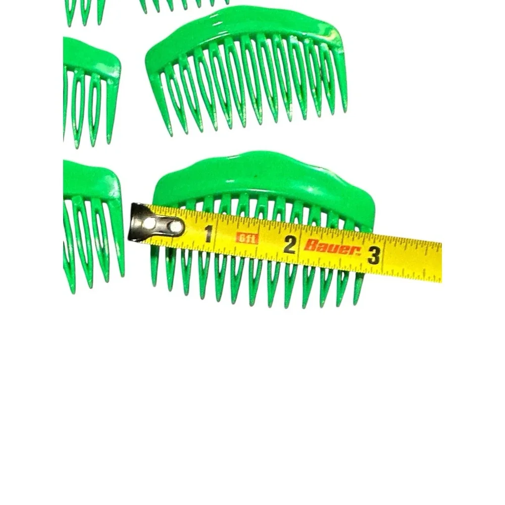 NEW hair‎ accessories plastic comb style set of 6 green